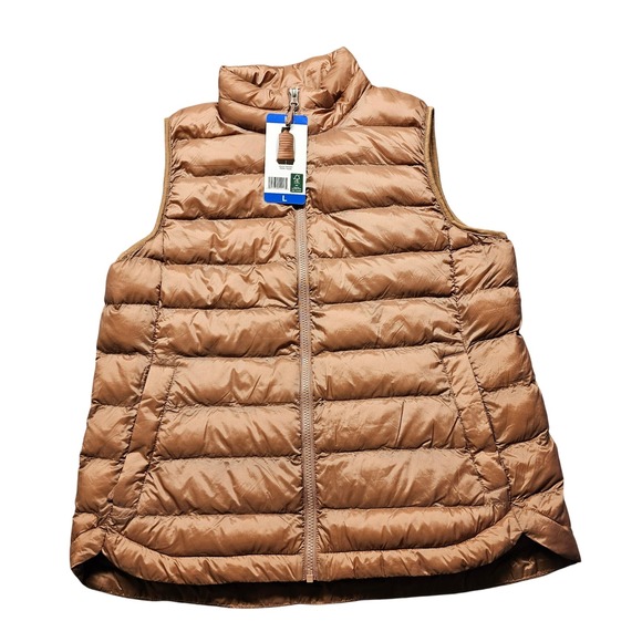 32 Degrees Jackets & Blazers - NWT 32 Degrees Heat Puffer Vest Women Size L Brown Lightweight Quilted Full Zip